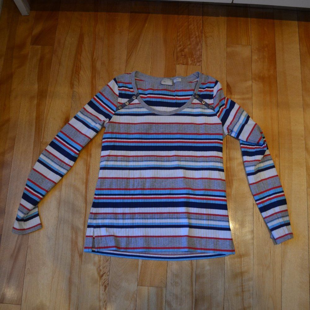 Anthropologie Brand Size XS Striped Gray Long Sleeve